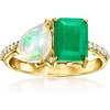 image:imageRossSimons Opal and 180 Carat Emerald Toi Et Moi Ring With 10 ct tw White Topaz in 18kt Gold Over SterlingEmerald