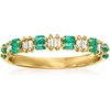 image:imageRossSimons Pure Collection 020 ct tw Emerald and 11 ct tw Diamond Ring in 14kt Yellow GoldEmerald