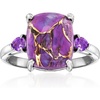 image:imageRossSimons Purple Turquoise and 20 ct tw Amethyst Ring in Sterling SilverAmethyst
