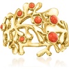 image:imageRossSimons Red Coral Ring in 18kt Gold Over SterlingCoral