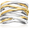 image:imageRossSimons Silver and 14kt GoldPlated MultiRow Highway RingNo Gemstone