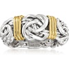 image:imageRossSimons Sterling Silver and 14kt Yellow Gold Byzantine Station RingNo Gemstone