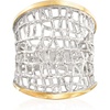 image:imageRossSimons Sterling Silver and 14kt Yellow Gold FreeForm Lattice RingNo Gemstone