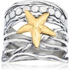image:imageRossSimons Sterling Silver and 14kt Yellow Gold MultiRow Starfish RingOther