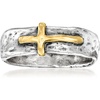 image:imageRossSimons Sterling Silver and 14kt Yellow Gold Sideways Cross RingNo Gemstone