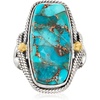 image:imageRossSimons Turquoise RopedEdge Ring in Sterling Silver With 18kt Gold Over SterlingCreated Turquoise