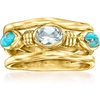 image:imageRossSimons Turquoise and 50 Carat Sky Blue Topaz Ring in 18kt Gold Over SterlingCreated Turquoise