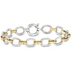 image:imageRossSimons TwoTone Sterling Silver OvalLink Braceletno gemstone