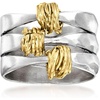 image:imageRossSimons TwoTone Sterling Silver Wrapped Station RingNo Gemstone
