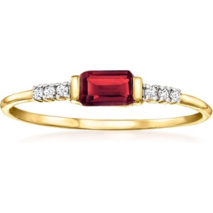 image:imagePure Collection by RossSimons 030 Carat Garnet Ring With Diamonds in 14kt Yellow GoldGarnet
