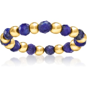 image:imagePure Collection by RossSimons 335mm Lapis Bead Stretch Ring With 14kt Yellow GoldLapis Lazuli