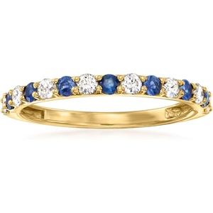 image:imageRossSimons 030 ct tw Sapphire and 24 ct tw Diamond Ring in 14kt Yellow GoldSapphire