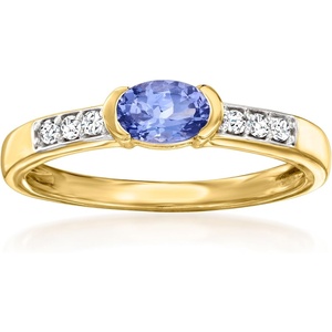 image:imageRossSimons 040 Carat Tanzanite and 10 ct tw White Zircon Ring in 18kt Gold Over SterlingTanzanite