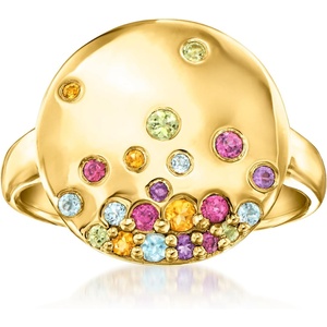 image:imageRossSimons 041 ct tw MultiGemstone Disc Ring in 18kt Gold Over SterlingAmethyst