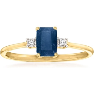 image:imageRossSimons 050 Carat Sapphire Ring With Diamonds in 10kt Yellow GoldSapphire