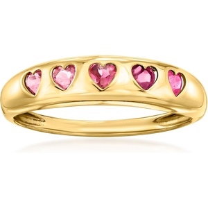 image:imageRossSimons 050 ct tw MultiGemstone Hearts Ring in 14kt Yellow GoldRhodolite Garnet