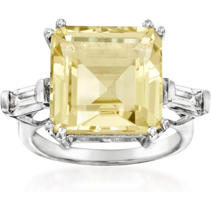 image:imageRossSimons 1000 Carat Lemon Topaz and 60 ct tw White Topaz Ring in Sterling SilverTopaz
