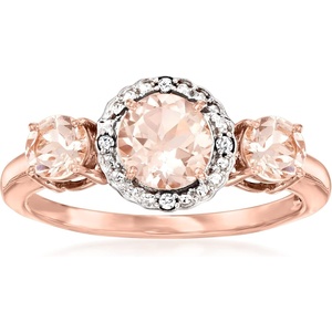 image:imageRossSimons 125 ct tw Morganite Ring With Diamonds in 14kt 2Tone GoldMorganite