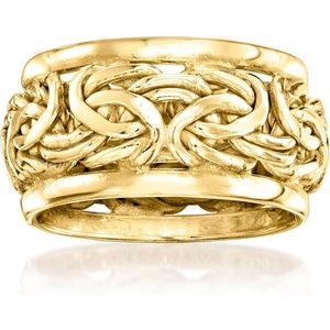 image:imageRossSimons 14kt Yellow GoldPlated Bordered Byzantine RingNo Gemstone