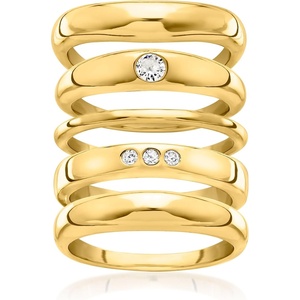image:imageRossSimons 14kt Yellow GoldPlated Jewelry Set 5 Rings With 22 ct tw CzsCubic Zirconia