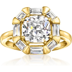 image:imageRossSimons 14kt Yellow GoldPlated Ring With 370 ct tw CzsCubic Zirconia