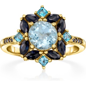image:imageRossSimons 150 Carat Sky Blue Topaz 68 ct tw Sapphire and 30 ct tw London Blue Topaz Ring in 18kt Gold Over SterlingSapphire