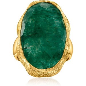image:imageRossSimons 1600 Carat Emerald Ring in 18kt Gold Over SterlingEmerald