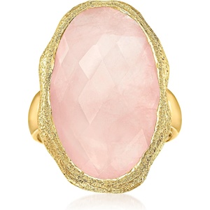 image:imageRossSimons 1700 Carat Rose Quartz Ring in 18kt Gold Over SterlingQuartz