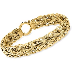 image:imageRossSimons 18kt Gold Over Sterling WovenLink Braceletno gemstone