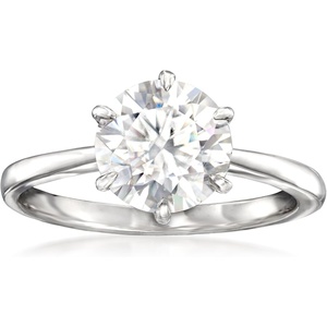 image:imageRossSimons 200 Carat Moissanite Solitaire Ring in Sterling SilverMoissanite