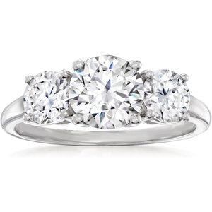 image:imageRossSimons 225 ct tw Moissanite 3Stone Ring in Sterling SilverMoissanite