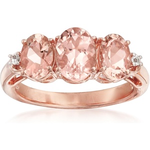 image:imageRossSimons 260 ct tw Morganite Ring With White Topaz in 18kt Rose Gold Over SterlingNo Gemstone