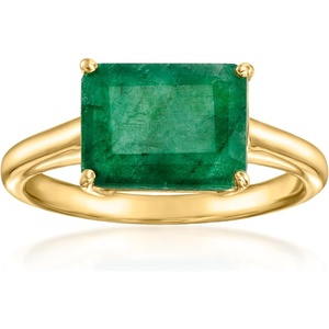 image:imageRossSimons 270 Carat Emerald EastWest Ring in 18kt Gold Over SterlingEmerald