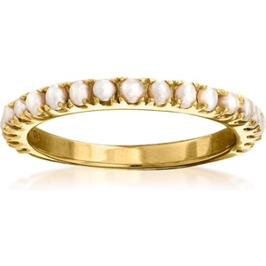 image:imageRossSimons 2mm Cultured Pearl Ring in Silveryellow