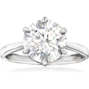 image:imageRossSimons 300 Carat Moissanite Solitare Ring in Sterling SilverMoissanite