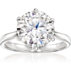 image:imageRossSimons 400 Carat Moissanite Solitaire Ring in Sterling SilverMoissanite