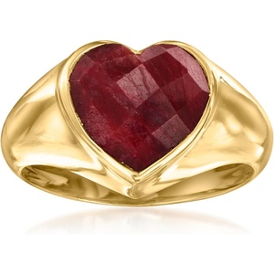 image:imageRossSimons 490 Carat Ruby Heart Ring in 18kt Gold Over SterlingRuby