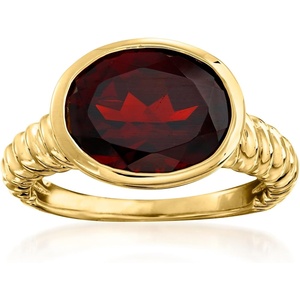 image:imageRossSimons 500 Carat Oval Garnet Ring in 18kt Gold Over SterlingGarnet