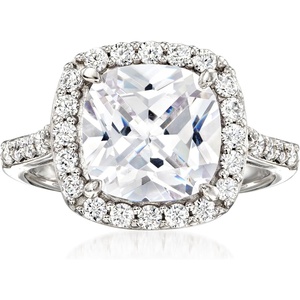 image:imageRossSimons 510 ct tw CZ Halo Ring in Sterling SilverCubic Zirconia