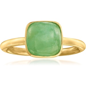 image:imageRossSimons BezelSet Jade Ring in 18kt Gold Over SterlingJade