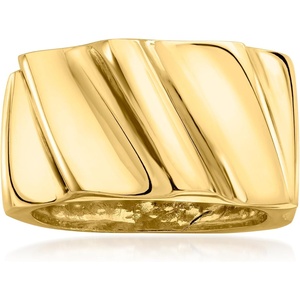 image:imageRossSimons Italian 14kt Yellow GoldPlated Grooved RingNo Gemstone