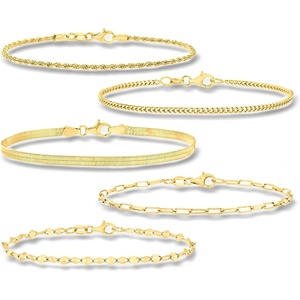 image:imageRossSimons Italian 18kt Gold Over Sterling Jewelry Set 5 Chain Braceletsyellow