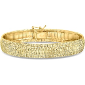 image:imageRossSimons Italian 18kt Gold Over Sterling Textured and Polished Omega Braceletno gemstone