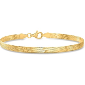image:imageRossSimons Italian 4mm 18kt Gold Over Sterling Herringbone Braceletno gemstone