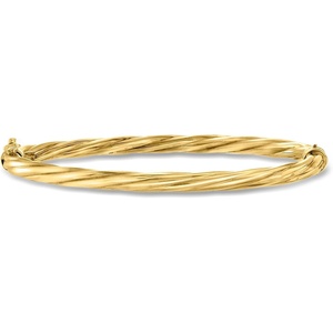 image:imageRossSimons Italian 4mm 18kt Gold Over Sterling Twisted Bangle Braceletno gemstone