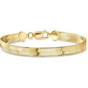 image:imageRossSimons Italian 6mm 18kt Gold Over Sterling Herringbone Braceletno gemstone