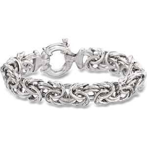 image:imageRossSimons Italian Sterling Silver Large Byzantine Braceletno gemstone