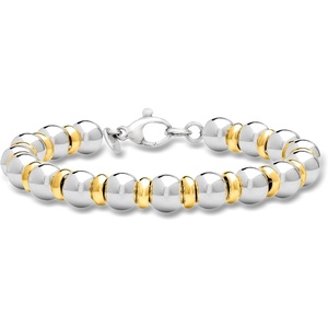 image:imageRossSimons Italian Sterling Silver and 22kt Gold Over Sterling Bead Braceletno gemstone