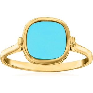 image:imageRossSimons Italian Turquoise Ring in 14kt Yellow GoldCreated Turquoise