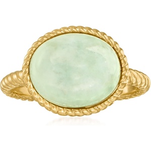 image:imageRossSimons Jade Roped Ring in 18kt Gold Over SterlingJade
